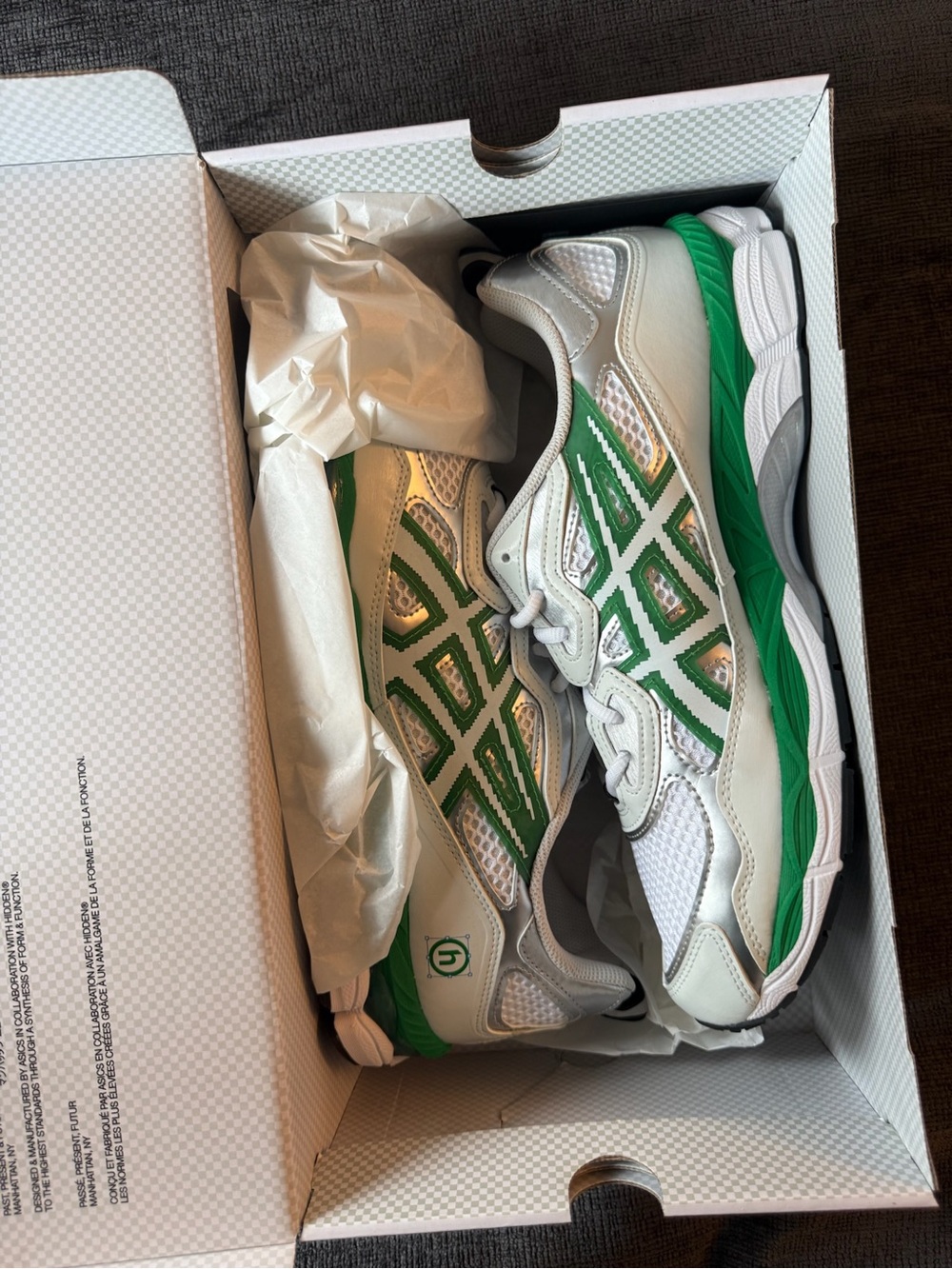 Asics Men’s White and Green Athletic Sneakers